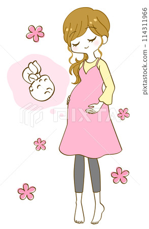 孕婦和嬰兒揉肚子 孕婦和嬰兒揉肚子 114311966