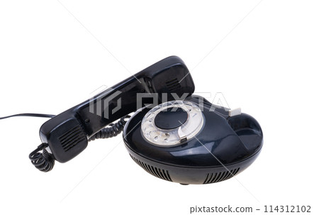retro black phone isolated 114312102