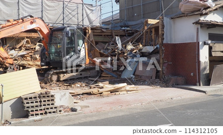 Demolition site of a private house Demolition site of a private house 114312105