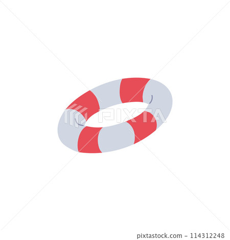 Red and grey lifebuoy vector illustration 114312248