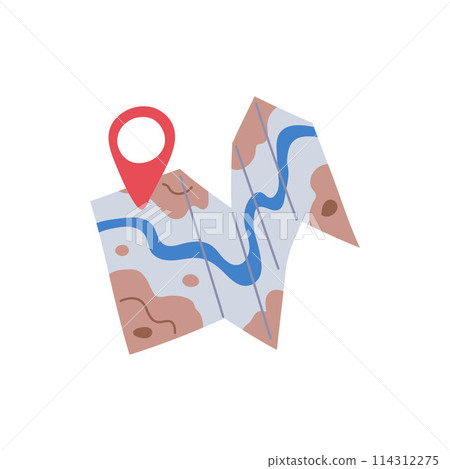 Map with location pin vector illustration. 114312275