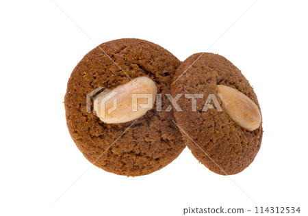 cookies with almonds isolated cookies with almonds isolated 114312534
