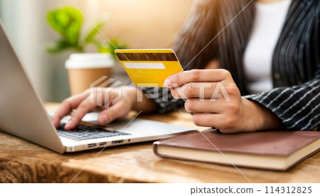 Online Purchase with Credit Card and Laptop 114312825