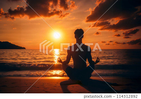 Serene Sunset Yoga Session 114312892