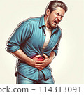 Men complaining of abdominal pain 114313091