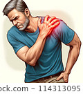 A man with a shoulder hurt 114313095