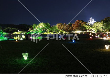 Illuminated Okayama Castle and Korakuen 114313143