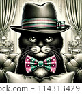 Dandy cat in a top hat 114313429