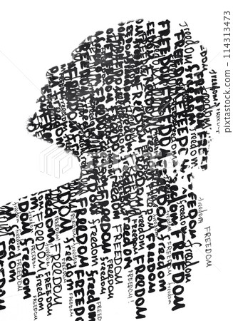 A conceptual lettering paintography profile silhouette 114313473