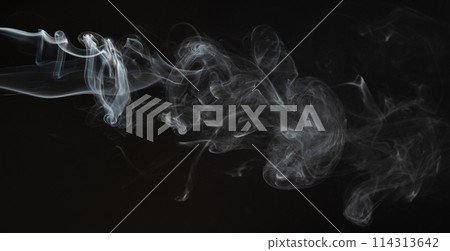 Smooth smoke swirl close up view 114313642
