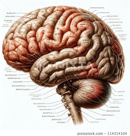 Anatomical brain illustration Anatomical brain illustration 114314104