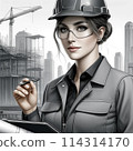 Illustration of a career woman engineer 114314170