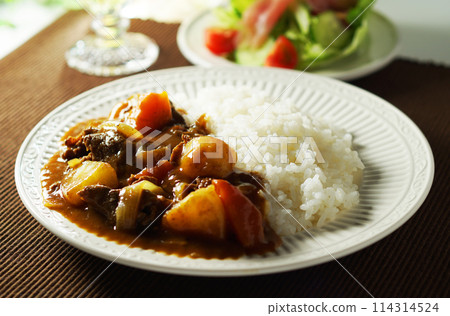 Curry rice and prosciutto salad Curry rice and prosciutto salad 114314524