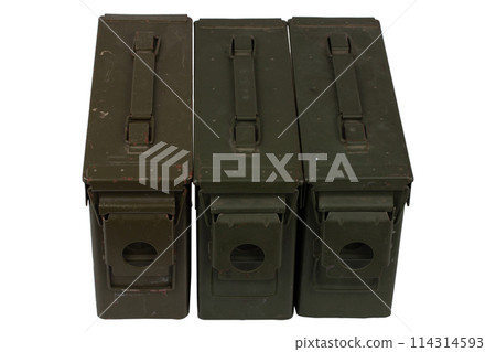 US army green metal .30 cal ammo boxes. 114314593