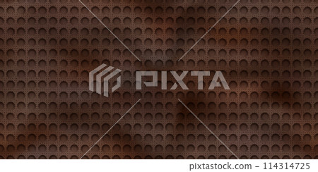 Chocolate waffle cone texture seamless pattern with circular dimples Chocolate waffle cone texture seamless pattern with circular dimples 114314725