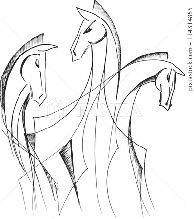 Vector silhouette of a running horse Vector silhouette of a running horse 114314855