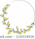 Vector round botanical frame isolated on a white background 114314916