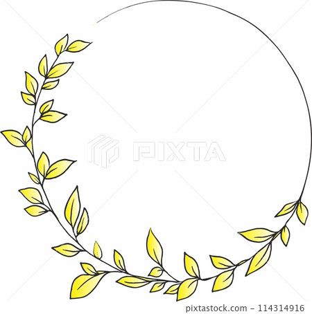 Vector round botanical frame isolated on a white background Vector round botanical frame isolated on a white background 114314916