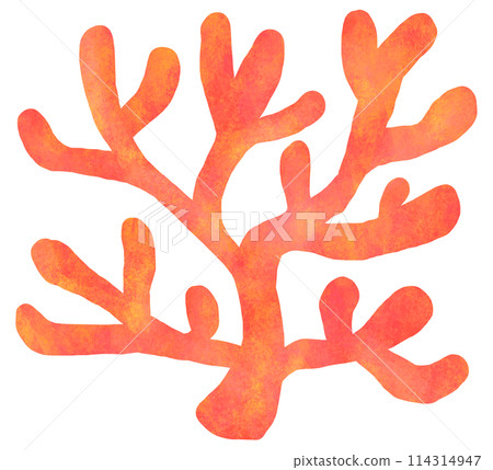 可愛的珊瑚插畫紅色 可愛的珊瑚插畫紅色 114314947