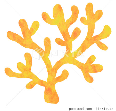可愛的珊瑚圖黃色 可愛的珊瑚圖黃色 114314948