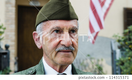 American Second World War Military Veteran During Memorial Day 114315371
