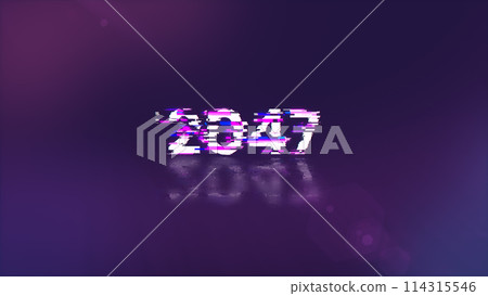 3D rendering 2047 text with screen effects of technological glitches 3D rendering 2047 text with screen effects of technological glitches 114315546
