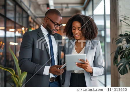 Professional Collaboration in Modern Office 114315630