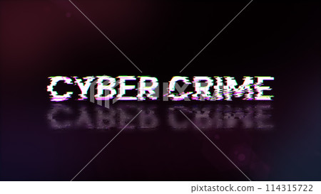 3D rendering cyber crime text with screen effects of technological glitches 3D rendering cyber crime text with screen effects of technological glitches 114315722