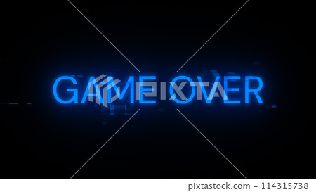 3D rendering game over text with screen effects of technological glitches 3D rendering game over text with screen effects of technological glitches 114315738