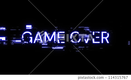 3D rendering game over text with screen effects of technological glitches 3D rendering game over text with screen effects of technological glitches 114315767