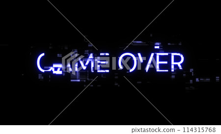 3D rendering game over text with screen effects of technological glitches 3D rendering game over text with screen effects of technological glitches 114315768