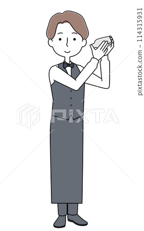 Illustration of a male bartender 114315931