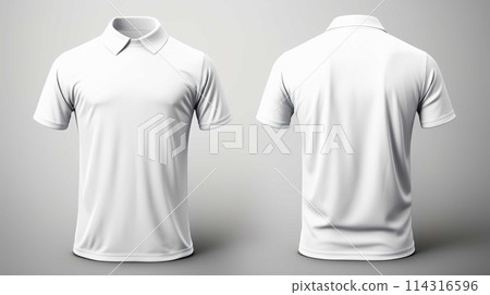 3d design best rendered, White Golf Tee Shirts Front Back , design mockup , Generate AI 114316596