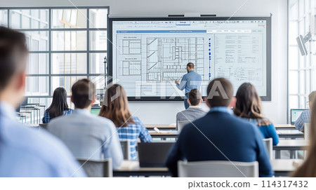 Man Presenting Engineering Lecture 114317432