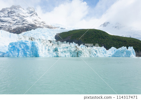 Spegazzini Glacier view from Argentino lake, Patagonia landscape, Argentina Spegazzini Glacier view from Argentino lake, Patagonia landscape, Argentina 114317471