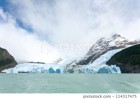 Spegazzini Glacier view from Argentino lake, Patagonia landscape, Argentina 114317475