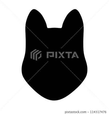 Dog icon, pet face profile vector silhouette glyph pictogram illustration 114317476