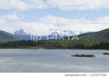 Lapataia bay landscape, Tierra del Fuego, Argentina Lapataia bay landscape, Tierra del Fuego, Argentina 114317536