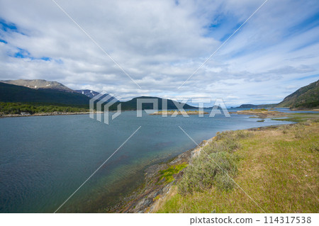 Lapataia bay landscape, Tierra del Fuego, Argentina 114317538
