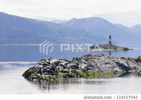 Navigation on Beagle channel, beautiful Argentina landscape Navigation on Beagle channel, beautiful Argentina landscape 114317542