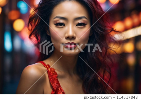 Japanese beautiful woman portrait with smooth health skin face for advertising design. Fit asian beautiful aging young looking woman. Japanese beautiful woman portrait with smooth health skin face for advertising design. Fit asian beautiful aging young looking woman. 114317848
