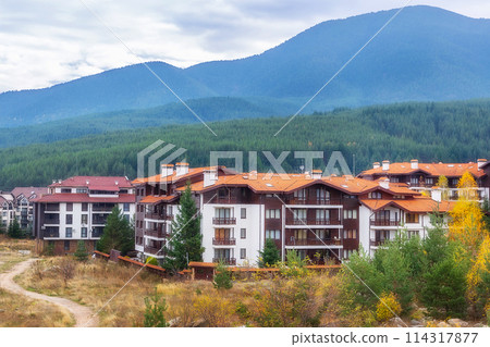 Bansko, Bulgaria houses and hotels, autumn 114317877