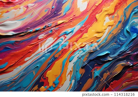 Oil paint drawing. Abstract colored background. Abstraction in the style of impressionism. Modern surrealist painting. Good as a poster for wall decor. Surreal design. 114318216