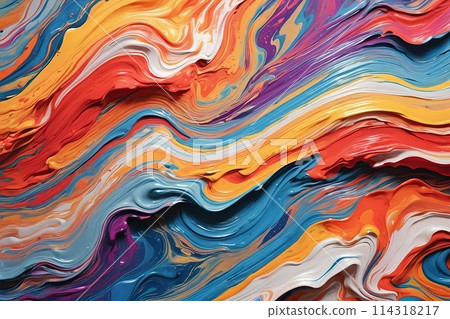 Oil paint drawing. Abstract colored background. Abstraction in the style of impressionism. Modern surrealist painting. Good as a poster for wall decor. Surreal design. 114318217