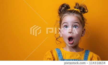Little Girl Making a Surprised Face 114318634