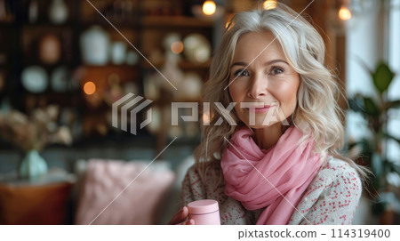 Woman in Yellow Shirt Holding Yellow Object 114319400