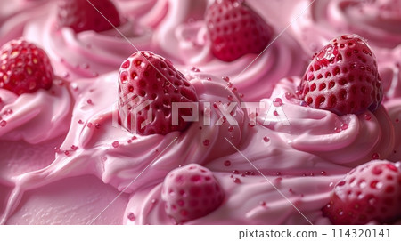 Creamy Ice Cream Sorbet Texture. Sweet Gelato Dessert Presentation Background. 114320141
