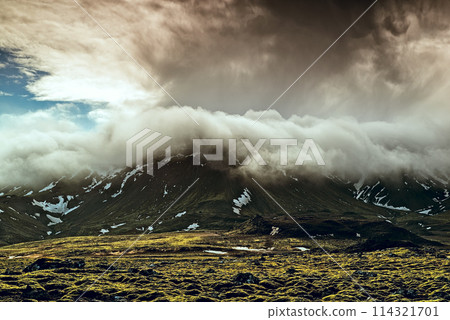 Blafjoll mountain in a cloudy day, Iceland Blafjoll mountain in a cloudy day, Iceland 114321701