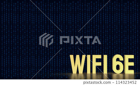 The gold Wi Fi 6E for technology concept 3d rendering. 114323452