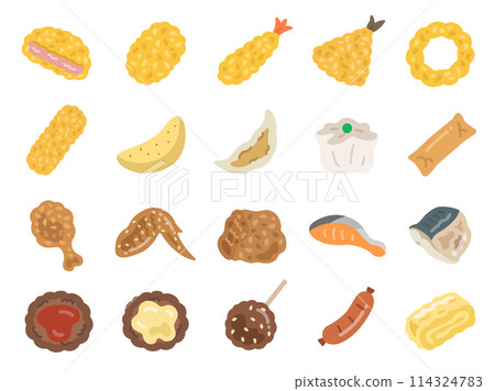 Illustration set of prepared food icons 114324783